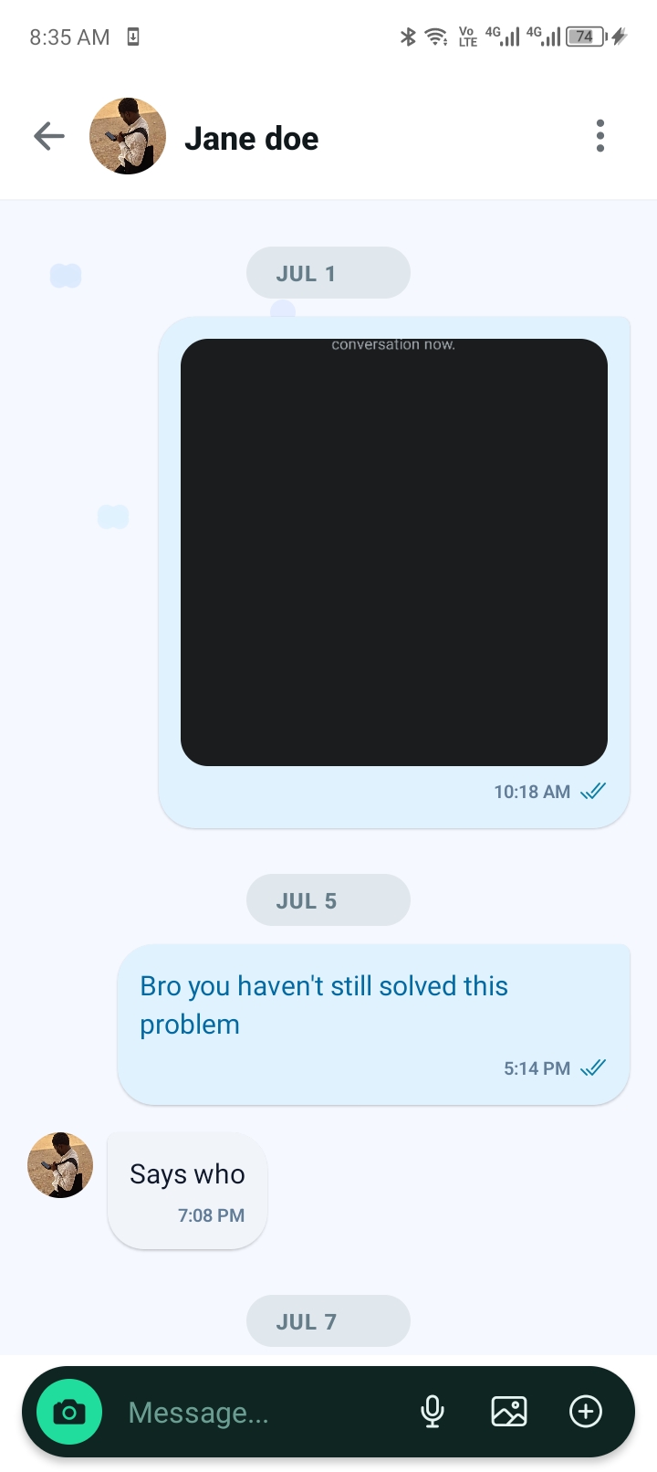 Bclics in-app chat interface